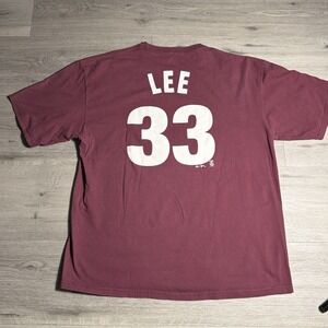 Philadelphia Phillies Cliff Lee #33 Majestic MLB T-Shirt XL Red Baseball Tee